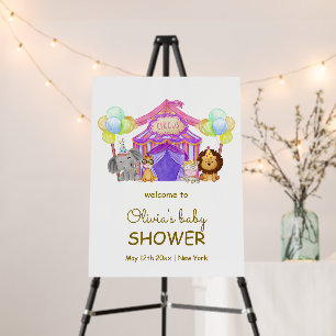 Safari Circus Balloon Baby Shower Welcome Sign