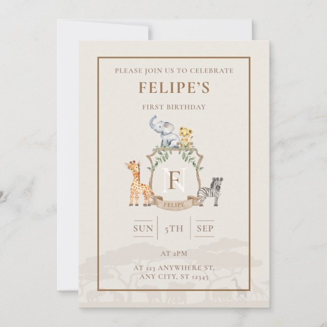 Safari Crest Invitation (Front)