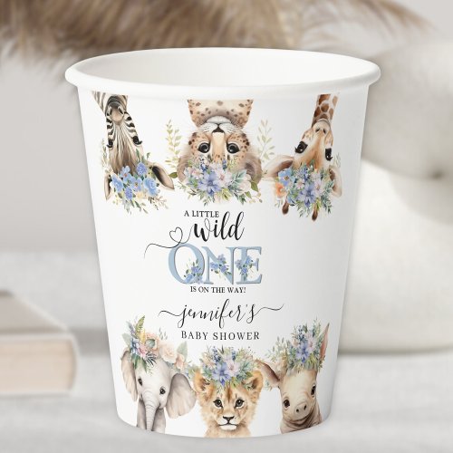 Safari Cute Animals Boy Baby Shower Paper Cup