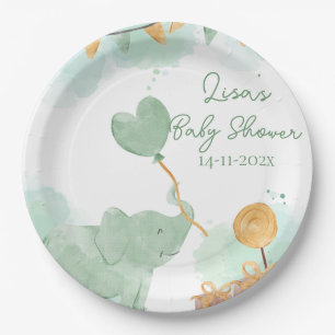 Safari Cute Baby Animals Themed Baby Shower Party Paper Plates
