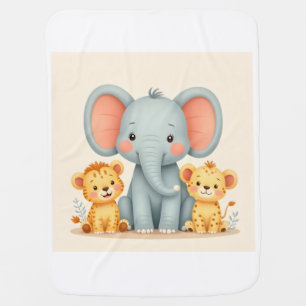 Safari Cute Cartoon Animal Kids Blanket 