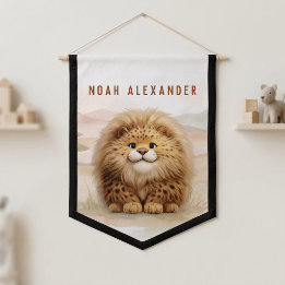 Safari Cute Zuberi The Fluffy Leopard Name Kids Pennant