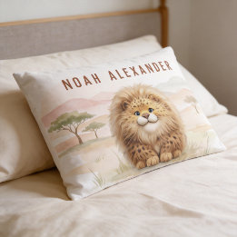 Safari Cute Zuberi The Fluffy Leopard Name Kids Pillow Case