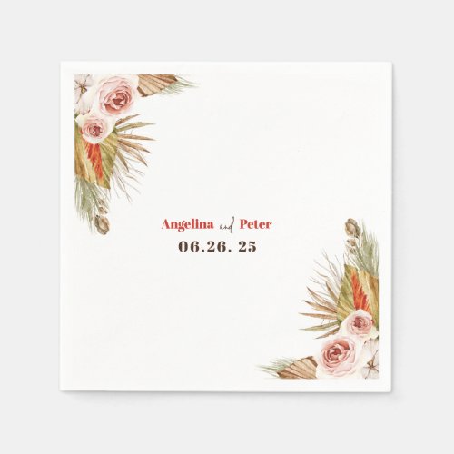 Safari Desert Boho Flowers Wedding  Napkins