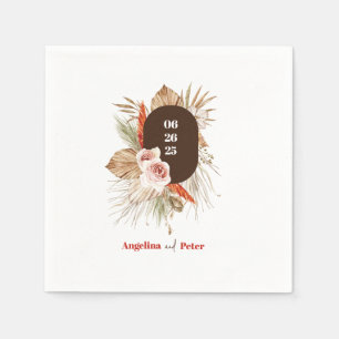 Safari Desert Boho Flowers Wedding Napkins