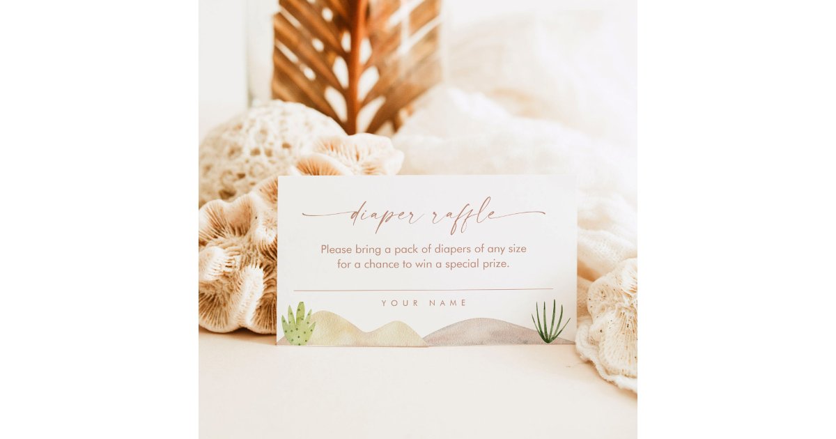 SAFARI Desert Diaper Raffle Ticket Insert Card | Zazzle