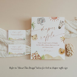 SAFARI Desert Diaper Raffle Ticket Insert Card | Zazzle