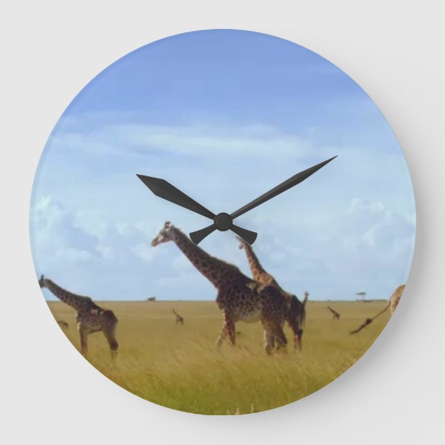 Safari Dining: Nairobi Park Home Kitchen Accessori Large Clock (Front)