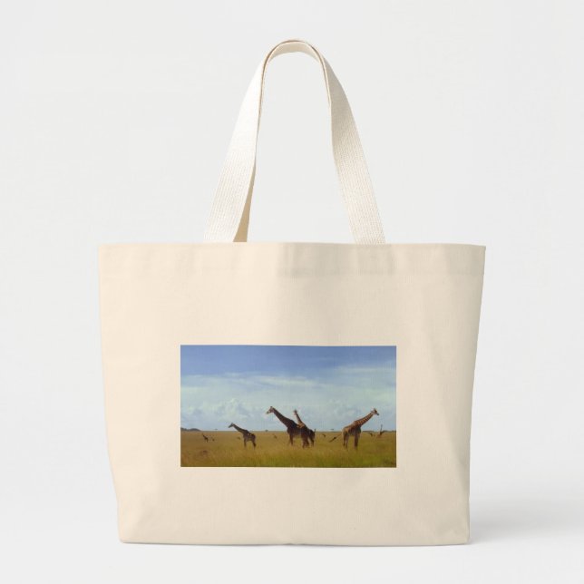 Safari Dining: Nairobi Park Home Kitchen Accessori Large Tote Bag (Front)