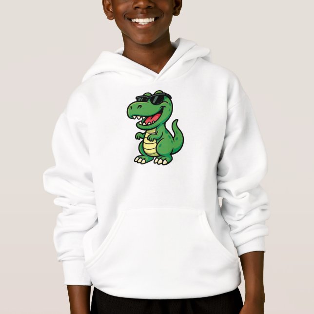 Safari dinosaur with Cool Shades Hoodie (Front)