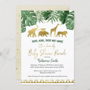 Safari Drive by Baby Shower Parade Invitation
