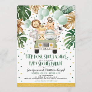 Safari Drive By Baby Shower Parade Quarantine Invitation