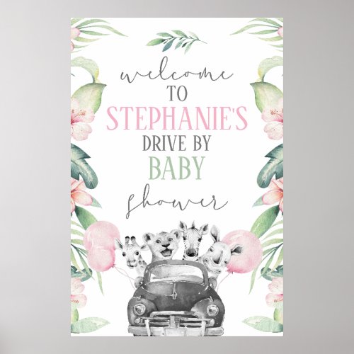 Safari Drive By Baby Shower Parade Sign