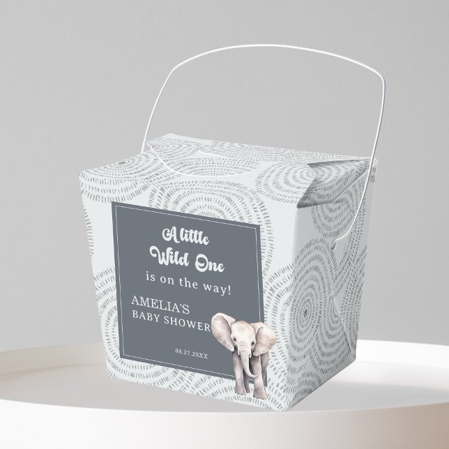 Safari Elephant Baby Shower Favor Box (Creator Uploaded)