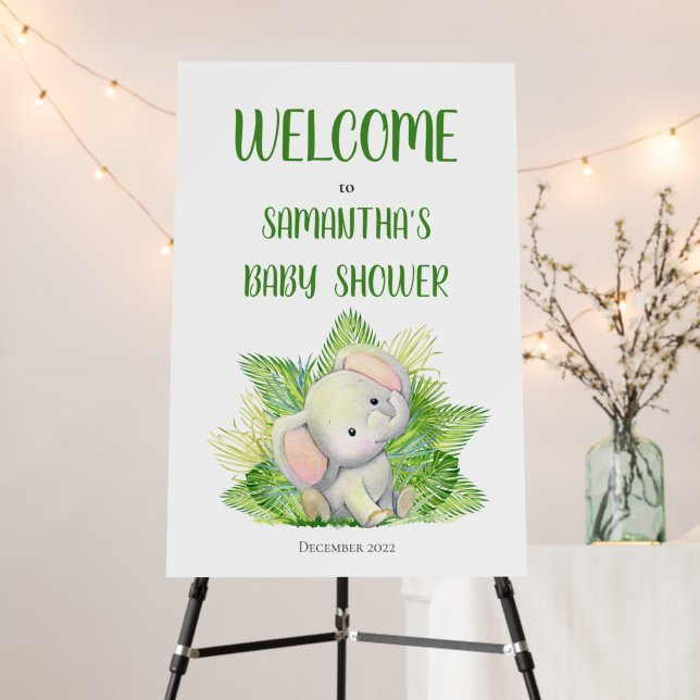 Safari Elephant Baby Shower Foam Board (In Situ (Stand))