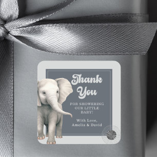 Safari Elephant Baby Shower Stickers