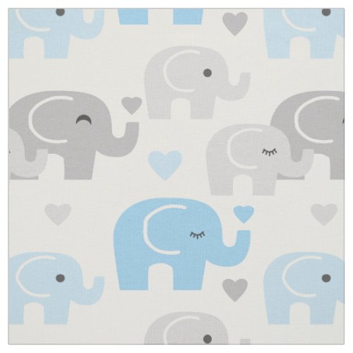 Safari Elephant Blue Gray Fabric