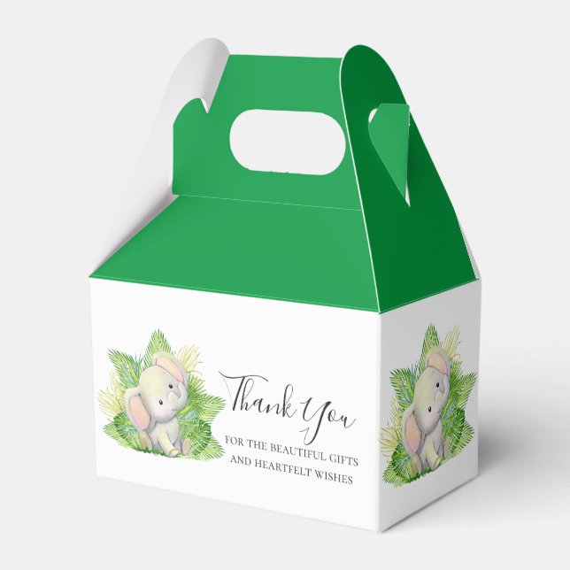 Safari Elephant Favor Box (Front Side)