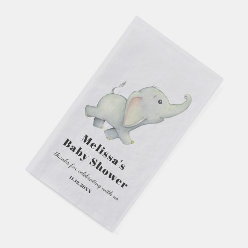 Safari Elephant Gender Neutral Baby Shower Paper Guest Towels