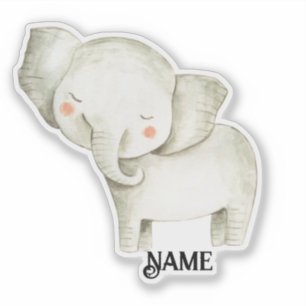Safari Elephant Personalized Sticker