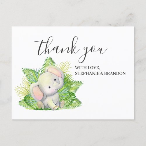 Safari Elephant Thank You  Card