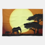 Safari Elephants At Sunset Towel at Zazzle
