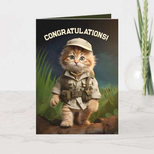 Safari Explorer Kitten Thank You Card