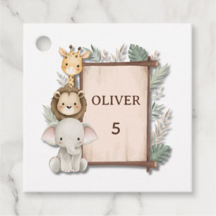 Safari Favor Tags, Oliver's 5th Birthday Gift Tags