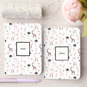 Safari field guide giraffe DIY name monogram Foil Vow Books