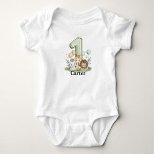 Safari First Birthday Bodysuit, Custom Baby Outfit Bodysuit