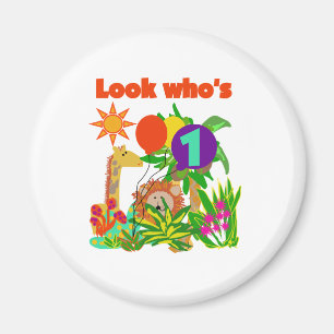 Safari First Birthday Magnet