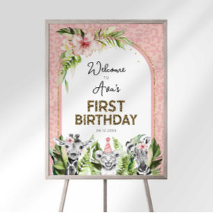 Safari First Birthday Welcome Sign
