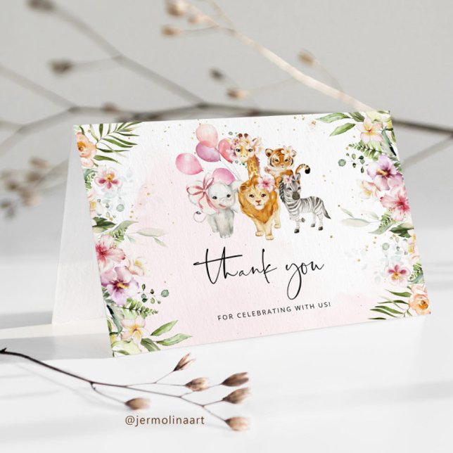 Safari folded thank you card. (Creator Uploaded)