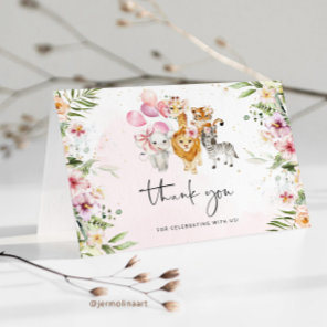 Safari folded thank you card. card