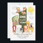 Safari Forest Animals ONE Wild Year Kids Birthday Invitation<br><div class="desc">Safari Forest Animals ONE Wild Year Kids Birthday Invitation</div>