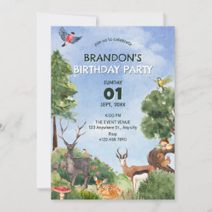 Safari forest birthday invitation