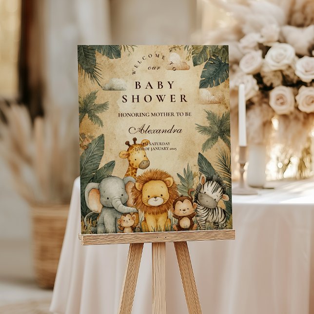 Safari Forest Creatures Baby Shower Foam Board (Creator Uploaded)