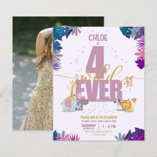 Safari Four Ever Wild Girl Budget Photo Birthday