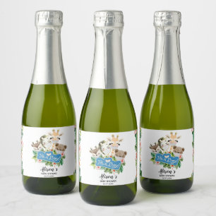 Safari Friends   Baby Shower Mini Sparkling Wine L Sparkling Wine Label