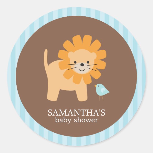 Safari Friends Baby Shower Stickers (Front)