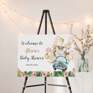 Safari Friends Balloon Baby Shower Party Welcome Foam Board