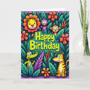 Safari Friends Birthday Card
