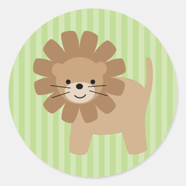 Safari Friends Classic Round Sticker (Front)