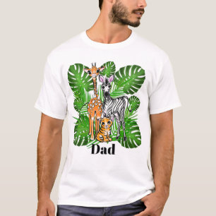 Safari friends Giraffe Zebra Tiger jungle Dad T-Shirt