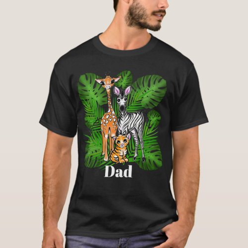 Safari friends_ Giraffe Zebra Tiger jungle  T_Shirt