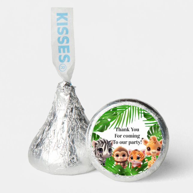 Safari friends tiger giraffe zebra monkey elephant hershey®'s kisses® (Front)