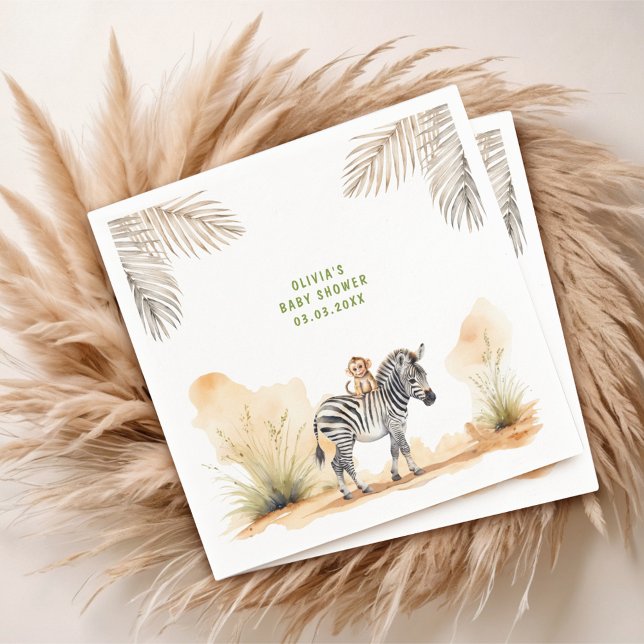 Safari Gender Neutral Baby Shower Napkins (Creator Uploaded)