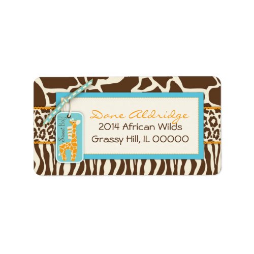 Safari Giraffe Address Label