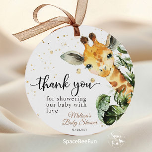 Safari Giraffe Baby Shower Favor Tags