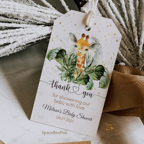 Safari Giraffe Baby Shower Gift Tags